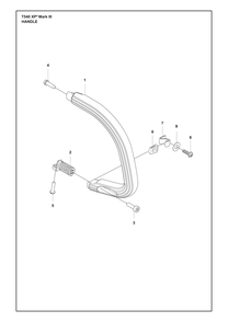 Handle Diagram and Parts List for  Husqvarna Chainsaw