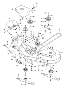 Mower Deck / Cutting Deck Diagram and Parts List for (970467701-00)(2020-04) Husqvarna Lawn Mower