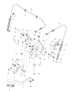 Parking Brake Diagram and Parts List for  Husqvarna Lawn Mower