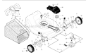 Drive Diagram and Parts List for 2012-01 - 96145000601 Husqvarna Lawn Mower
