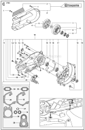 Page C Diagram and Parts List for  Husqvarna Concrete Saw