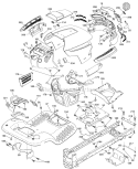 Chassis Diagram and Parts List for 96043006100 Husqvarna Lawn Tractor