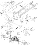 Drive Diagram and Parts List for 96043006100 Husqvarna Lawn Tractor