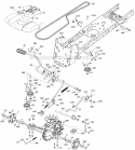 Drive Diagram and Parts List for 96045001501 Husqvarna Lawn Tractor