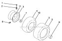 Wheels And Tires Diagram and Parts List for 96045001503 Husqvarna Lawn Tractor