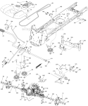 Drive Diagram and Parts List for 96045001503 Husqvarna Lawn Tractor