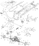 Drive Diagram and Parts List for 96045001504 Husqvarna Lawn Tractor