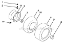 Wheels And Tires Diagram and Parts List for 96045003100 Husqvarna Lawn Tractor