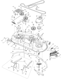 Mower Deck Diagram and Parts List for 96045003100 Husqvarna Lawn Tractor