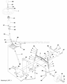 Page J Diagram and Parts List for 96012008700 Poulan Lawn Tractor