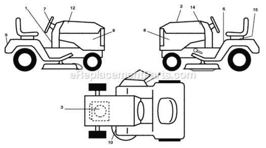 Page B Diagram and Parts List for 96012008700 Poulan Lawn Tractor