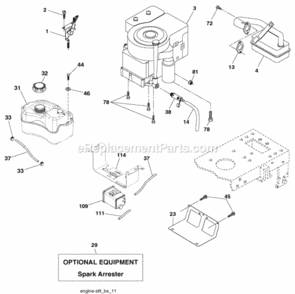 Page E Diagram and Parts List for 96012008700 Poulan Lawn Tractor