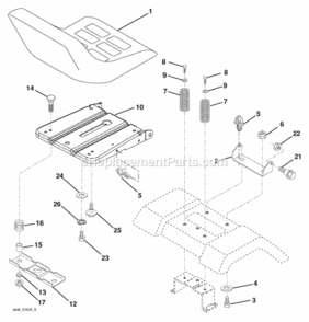 Page H Diagram and Parts List for 96012008700 Poulan Lawn Tractor