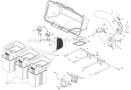 Part Location Diagram of 592866501 Husqvarna Lower Chute For 42-inch Bagger
