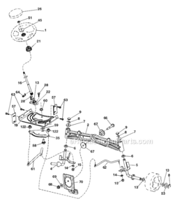 Steering_Assembly Diagram and Parts List for 96043015000 Husqvarna Lawn Tractor