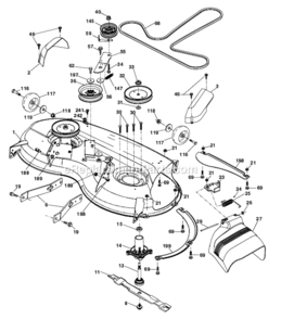 Mower_Deck Diagram and Parts List for 96043015000 Husqvarna Lawn Tractor