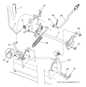Mower_Lift Diagram and Parts List for 96043015000 Husqvarna Lawn Tractor