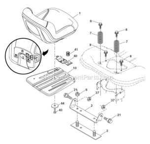 Seat_Assembly Diagram and Parts List for 96043015000 Husqvarna Lawn Tractor