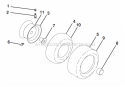 Wheels And Tires Diagram and Parts List for  Husqvarna Lawn Tractor
