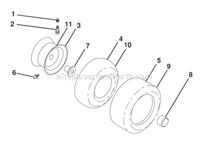 Wheels_And_Tires Diagram and Parts List for 96045003600 Husqvarna Lawn Tractor