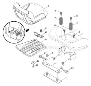Part Location Diagram of 588556701 Husqvarna Seat