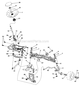 Steering_Assembly Diagram and Parts List for 96043011103 Husqvarna Lawn Tractor