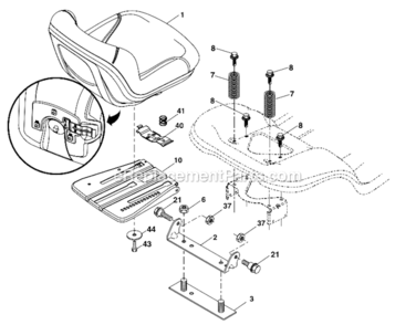Seat_Assembly Diagram and Parts List for 96043011103 Husqvarna Lawn Tractor