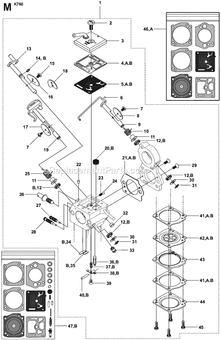 Page M Diagram and Parts List for  Husqvarna Concrete Saw