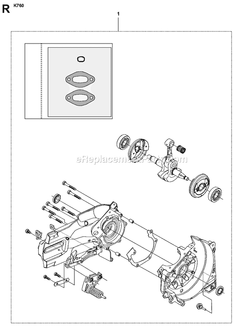 Page Q Diagram and Parts List for  Husqvarna Concrete Saw