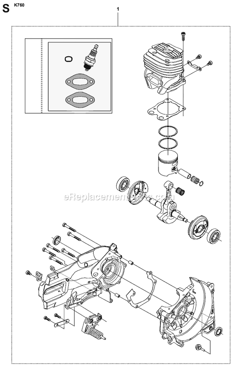 Page R Diagram and Parts List for  Husqvarna Concrete Saw