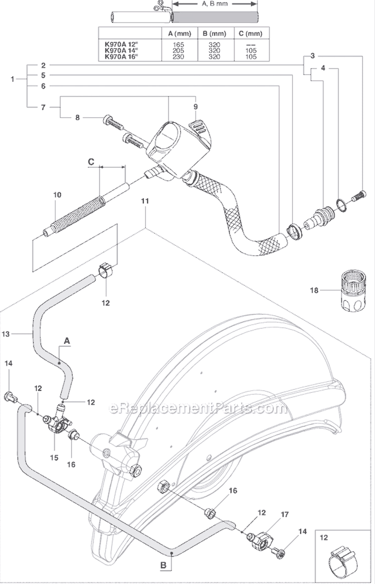 Page N Diagram and Parts List for  Husqvarna Concrete Saw