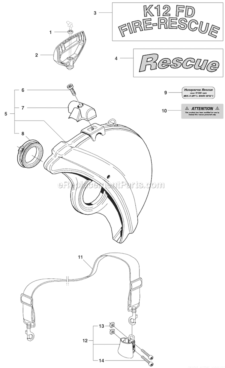Page O Diagram and Parts List for  Husqvarna Concrete Saw