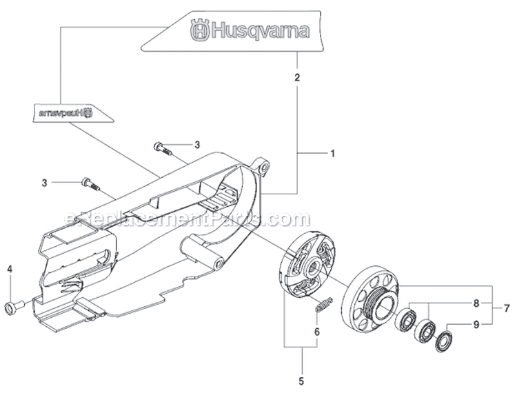 Page C Diagram and Parts List for  Husqvarna Concrete Saw