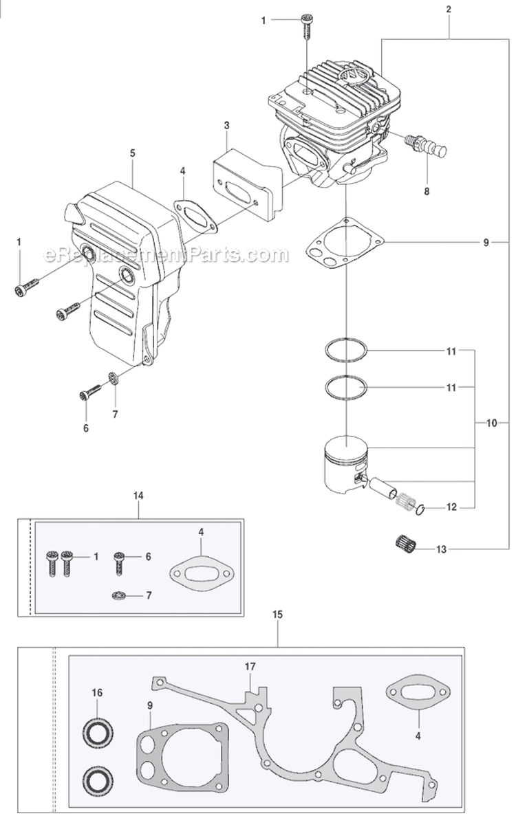 Page E Diagram and Parts List for  Husqvarna Concrete Saw