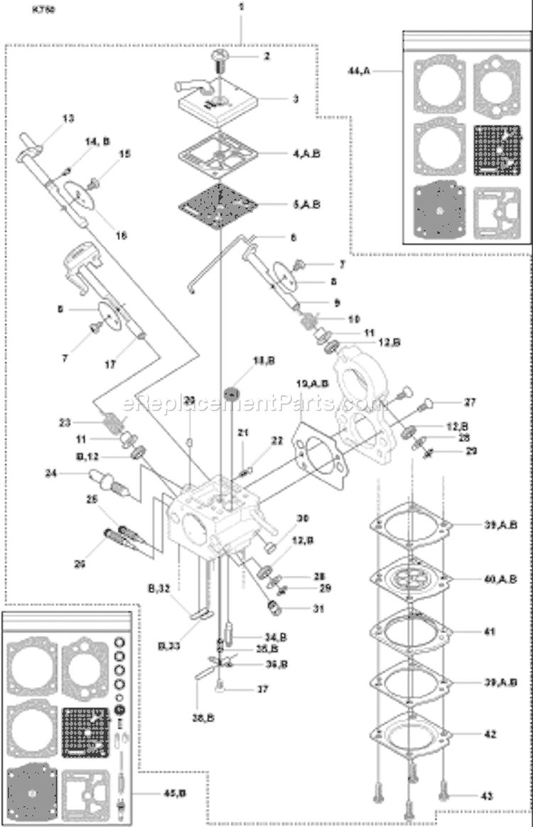 Page C Diagram and Parts List for K 750 2007-01 Husqvarna Concrete Saw