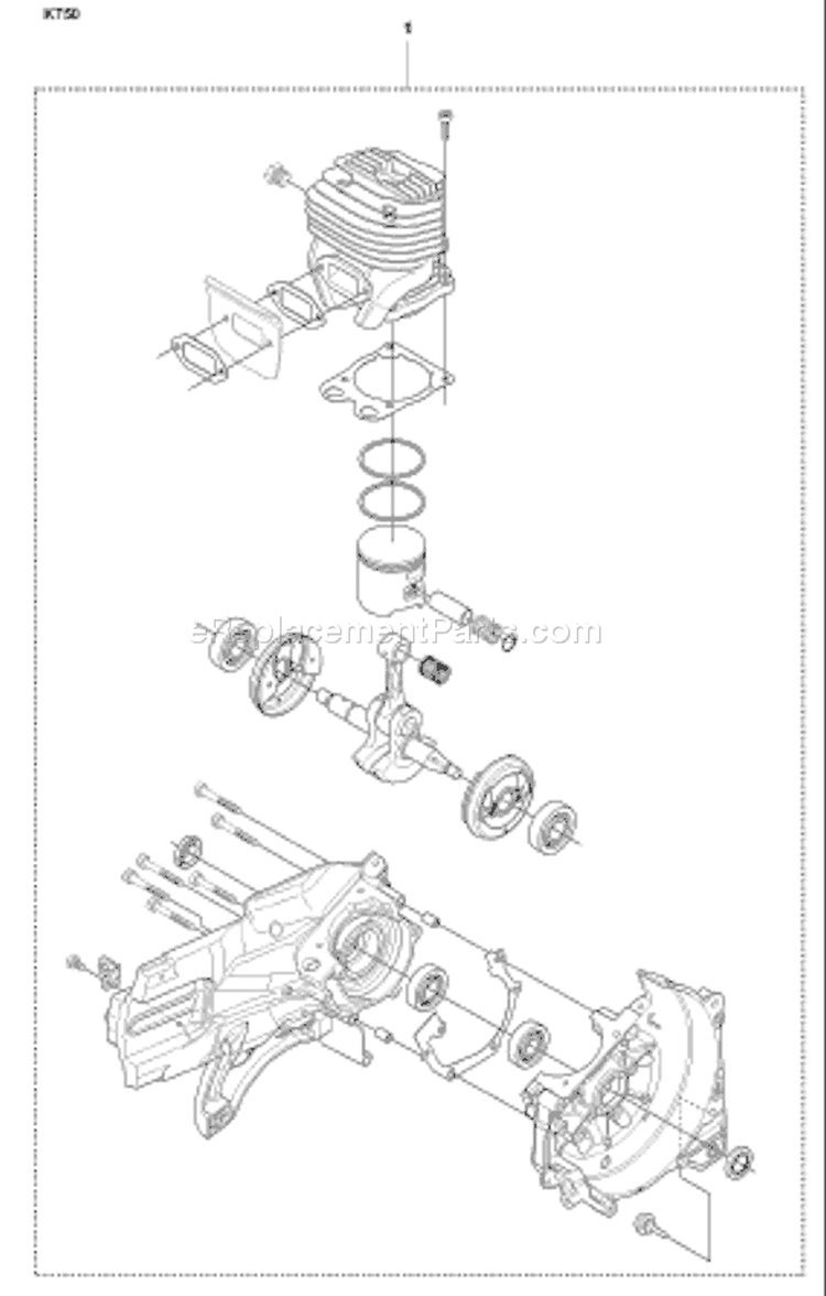Page E Diagram and Parts List for K 750 2007-01 Husqvarna Concrete Saw