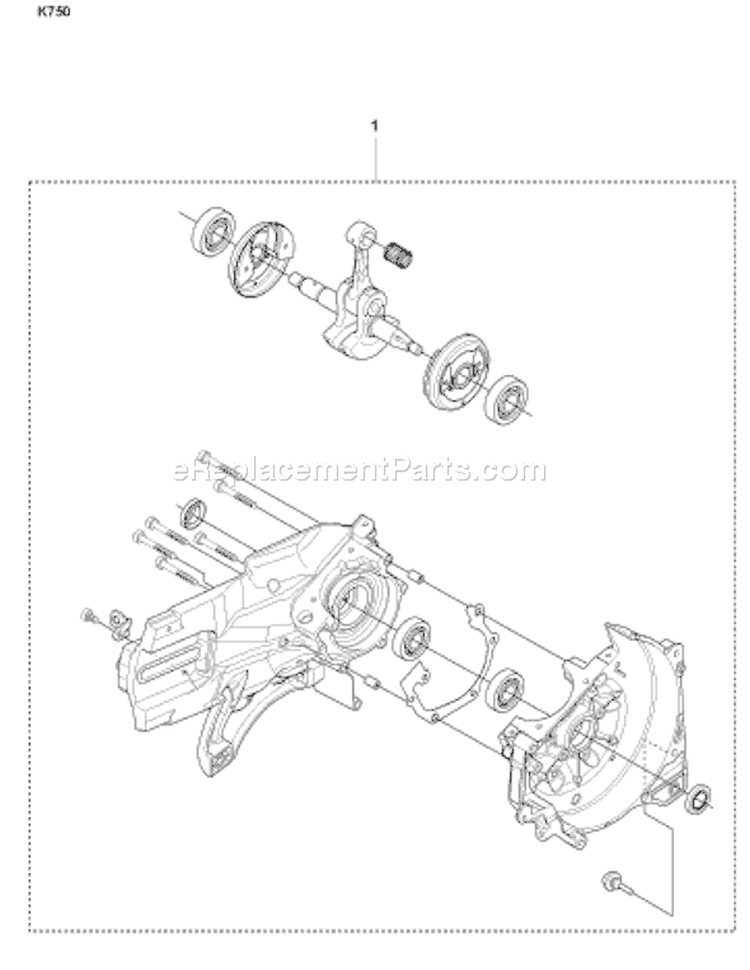 Page F Diagram and Parts List for K 750 2007-01 Husqvarna Concrete Saw