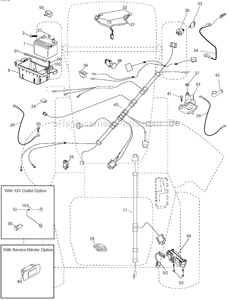 Electrical Diagram and Parts List for 96043006100 Husqvarna Lawn Tractor