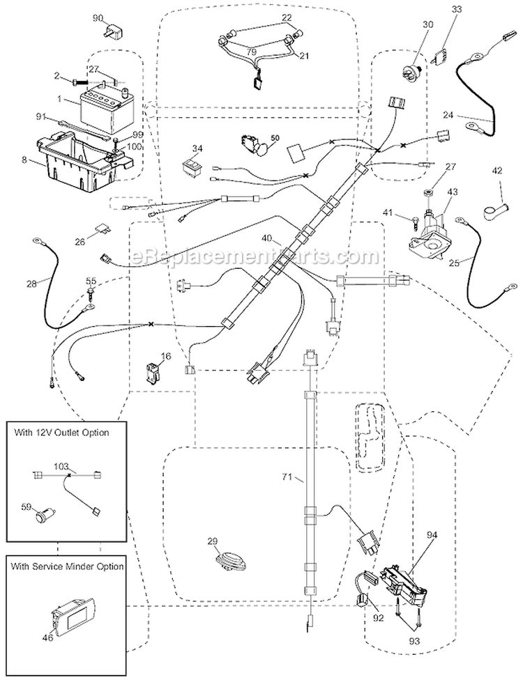 Electrical Diagram and Parts List for 96045001504 Husqvarna Lawn Tractor