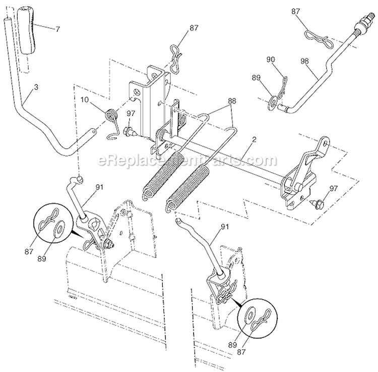 Page H Diagram and Parts List for 96045003100 Husqvarna Lawn Tractor