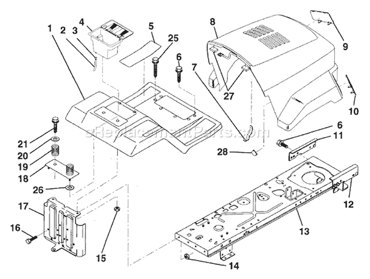 Page F Diagram and Parts List for LR 100 1995-03 Husqvarna Lawn Tractor