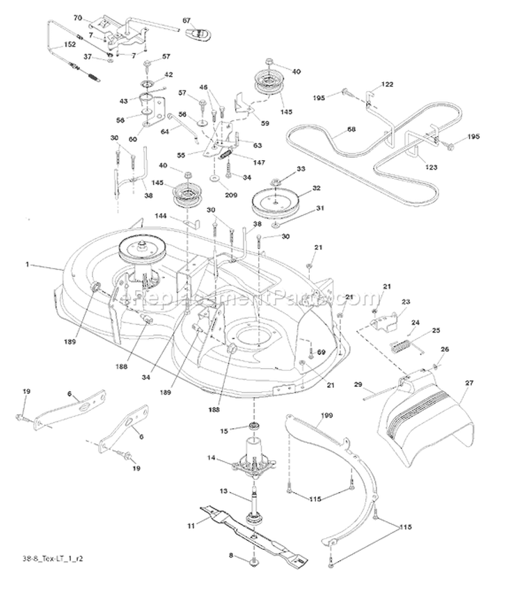 Page F Diagram and Parts List for LTH  96043003800 -2006-12 Husqvarna Lawn Tractor