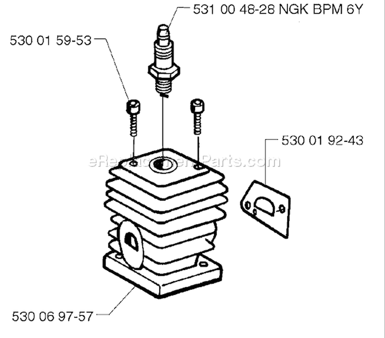 Page D Diagram and Parts List for 1997-04 Husqvarna Trimmer