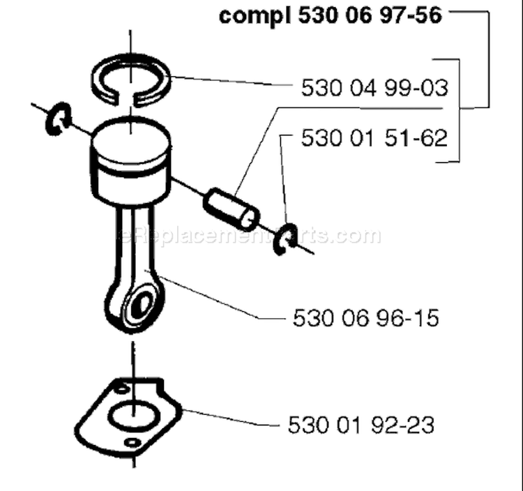 Page L Diagram and Parts List for 1997-04 Husqvarna Trimmer