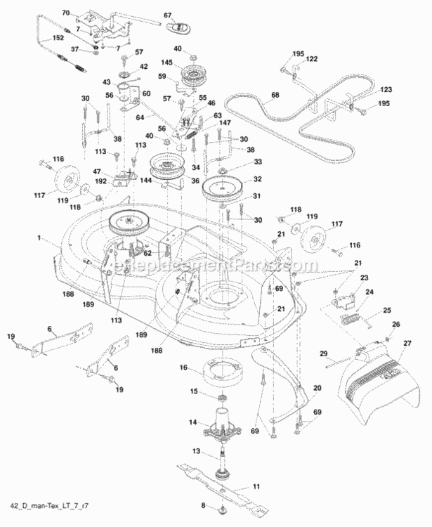 Page F Diagram and Parts List for 96042003600 2008-04 Husqvarna Lawn Tractor