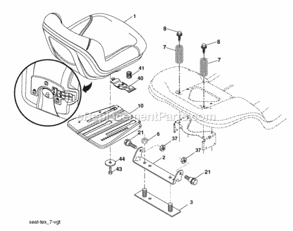 Page H Diagram and Parts List for 96042003600 2008-04 Husqvarna Lawn Tractor