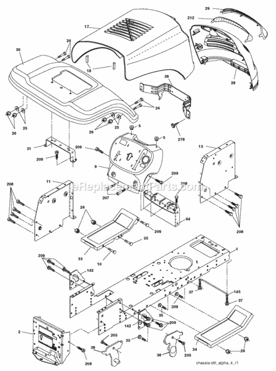 Page A Diagram and Parts List for 96012008700 2008-10 Husqvarna Lawn Tractor
