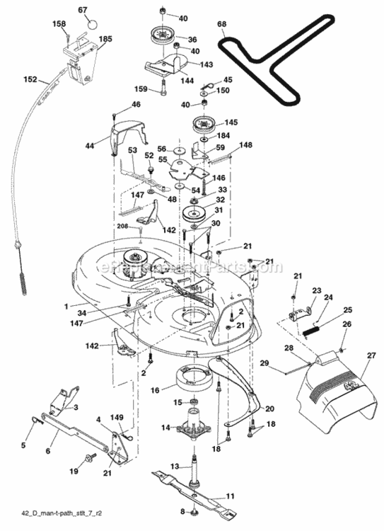 Page F Diagram and Parts List for 96012008700 2008-10 Husqvarna Lawn Tractor