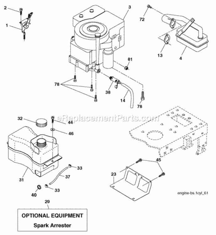 Page E Diagram and Parts List for 96012006900 2008-05 Husqvarna Lawn Tractor