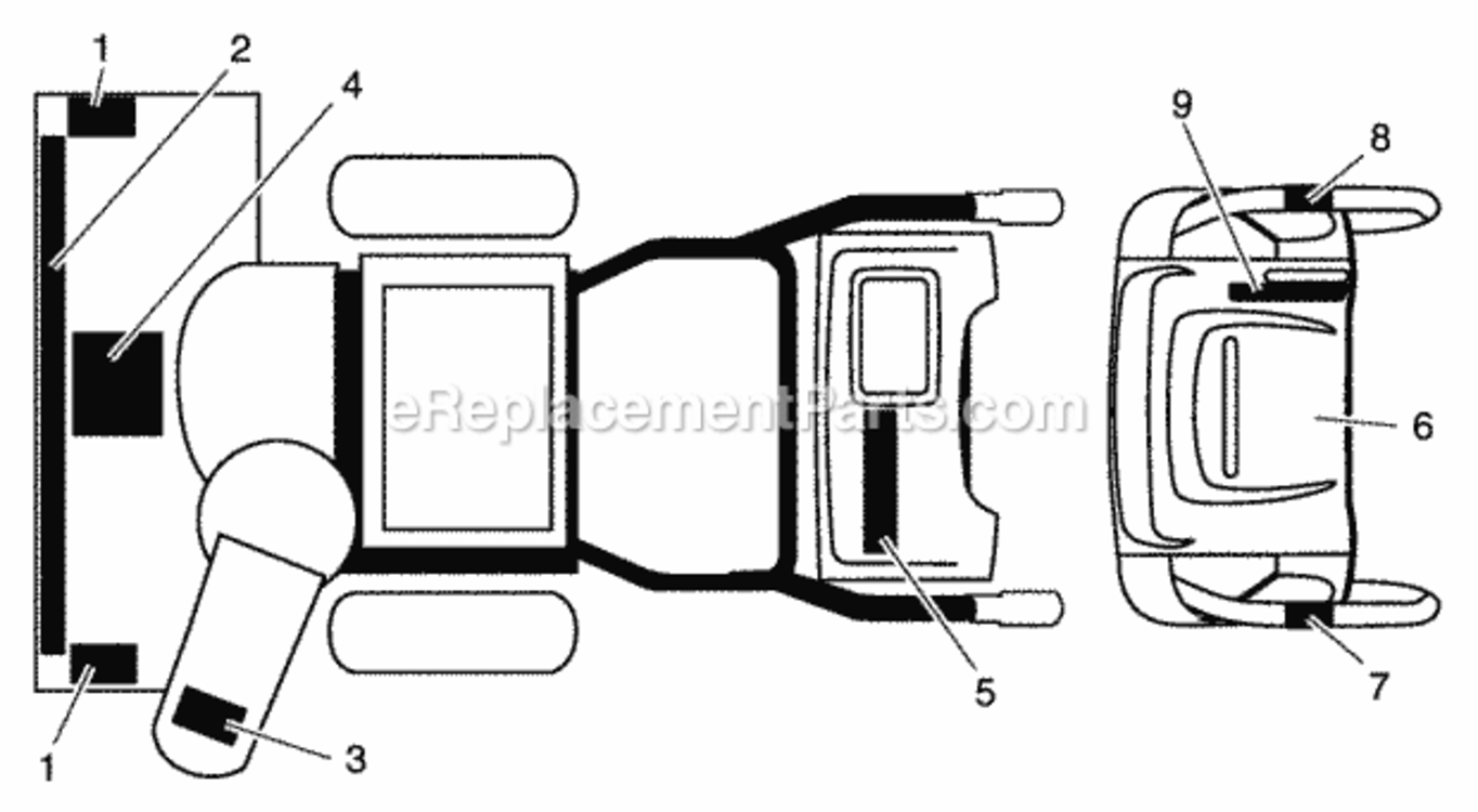 Decals Diagram and Parts List for 2004 Husqvarna Snow Blower